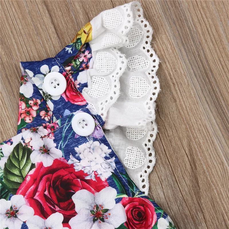 Комбинезон принцессы для маленьких девочек 2019 милые младенцы цветочный