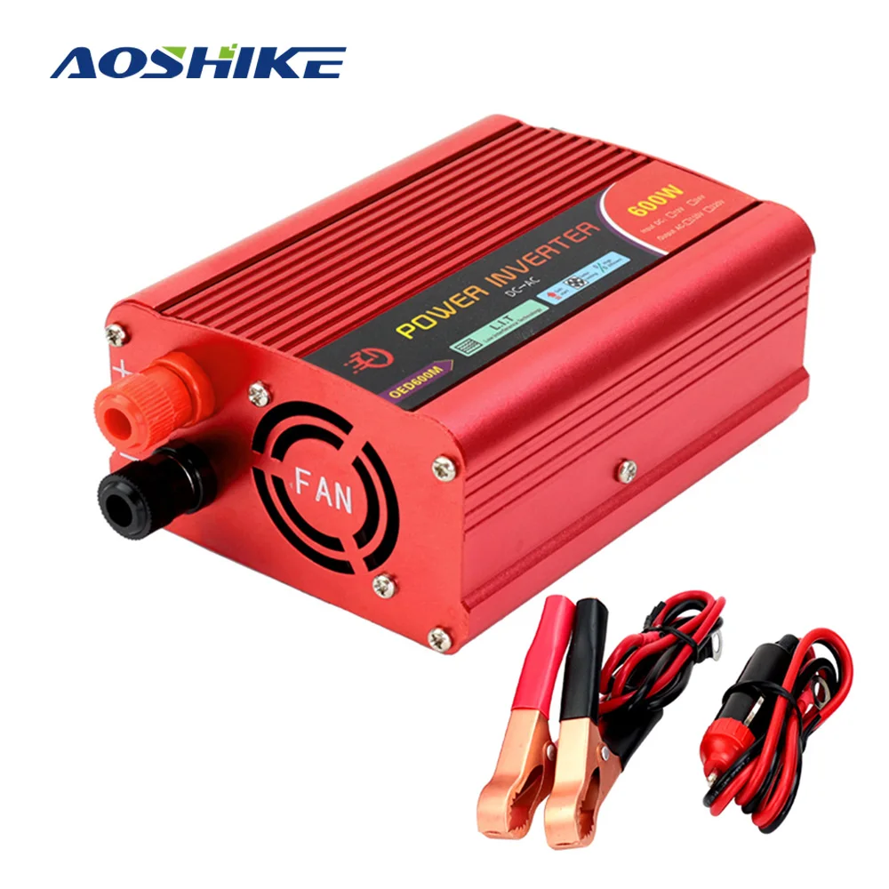AOSHIKE автомобильный инвертор модифицированный синусоидальный 12 В в к 110 V 220 600 Вт
