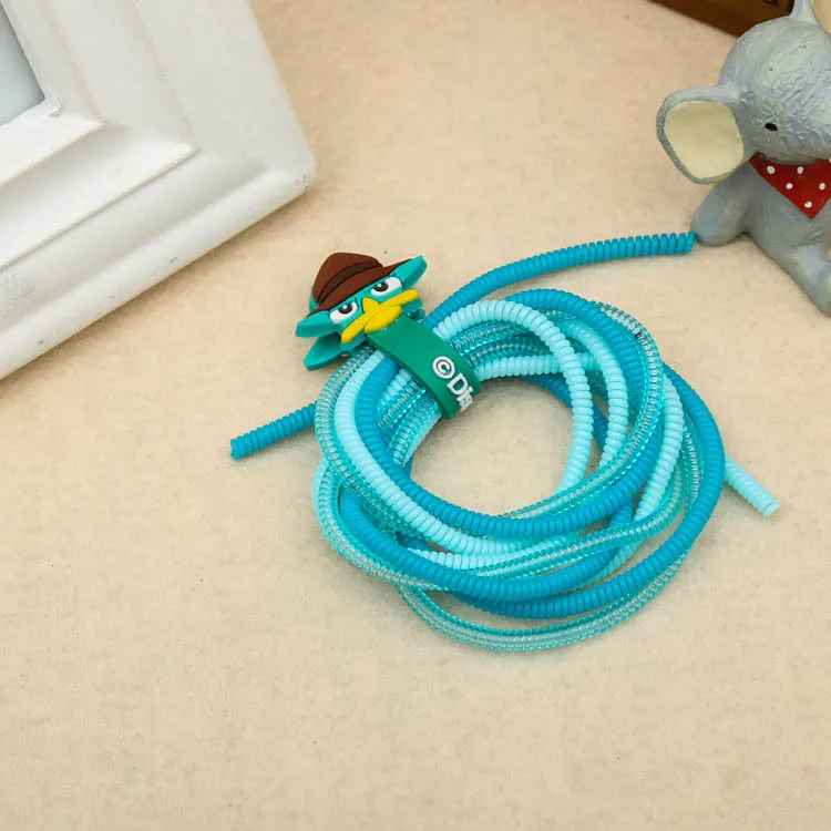 7 Прекрасный мультфильм USB кабель наушники протектор набор с намоткой кабеля Спиральный шнур протектор для iphone и android телефон - Цвет: 7