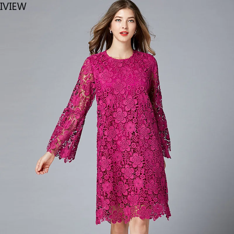 IView женское платье кружевное Элегантное летнее 2019 Плюс Размер Bodycon платья