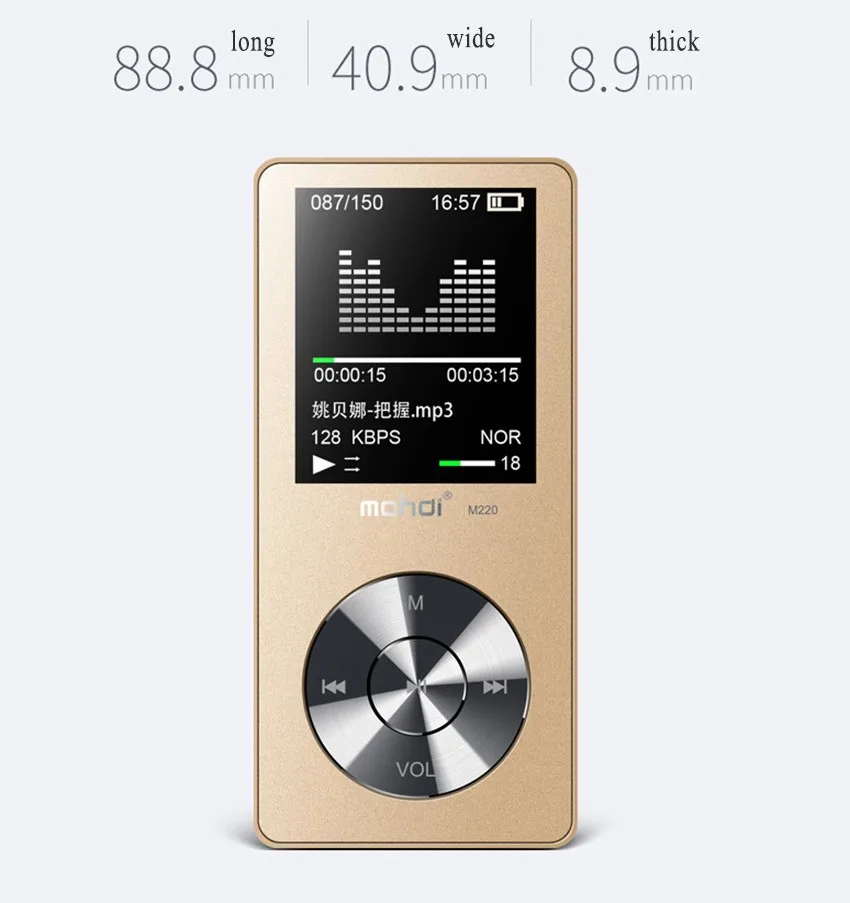 HiFi MP3-плеер с динамиком, металлический APE/FLAC/WAV, высокое качество звука, 8 ГБ, музыкальный плеер без потерь с FM