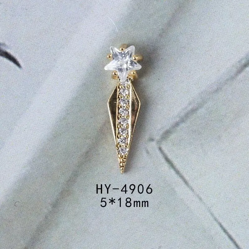 4906 20 шт./упак. класса люкс с подвесками из сплава циркония, 3D нейл-арта украшения Золотой Классический Ювелирные изделия из кристаллов Маникюр Аксессуары для телефонов - Цвет: 4906