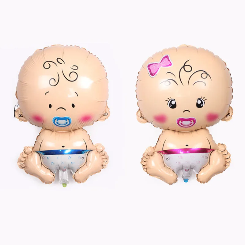 

1pc Lovely Cartoon Baby Boy Foil Balloon Infant Girl Helium Balloon for Kids Child Happy Birthday Party Decoration Blue and Pink