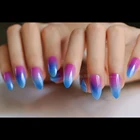Накладные ногти с синим и красным градиентом, 24 шт., с острыми накладными ногтями