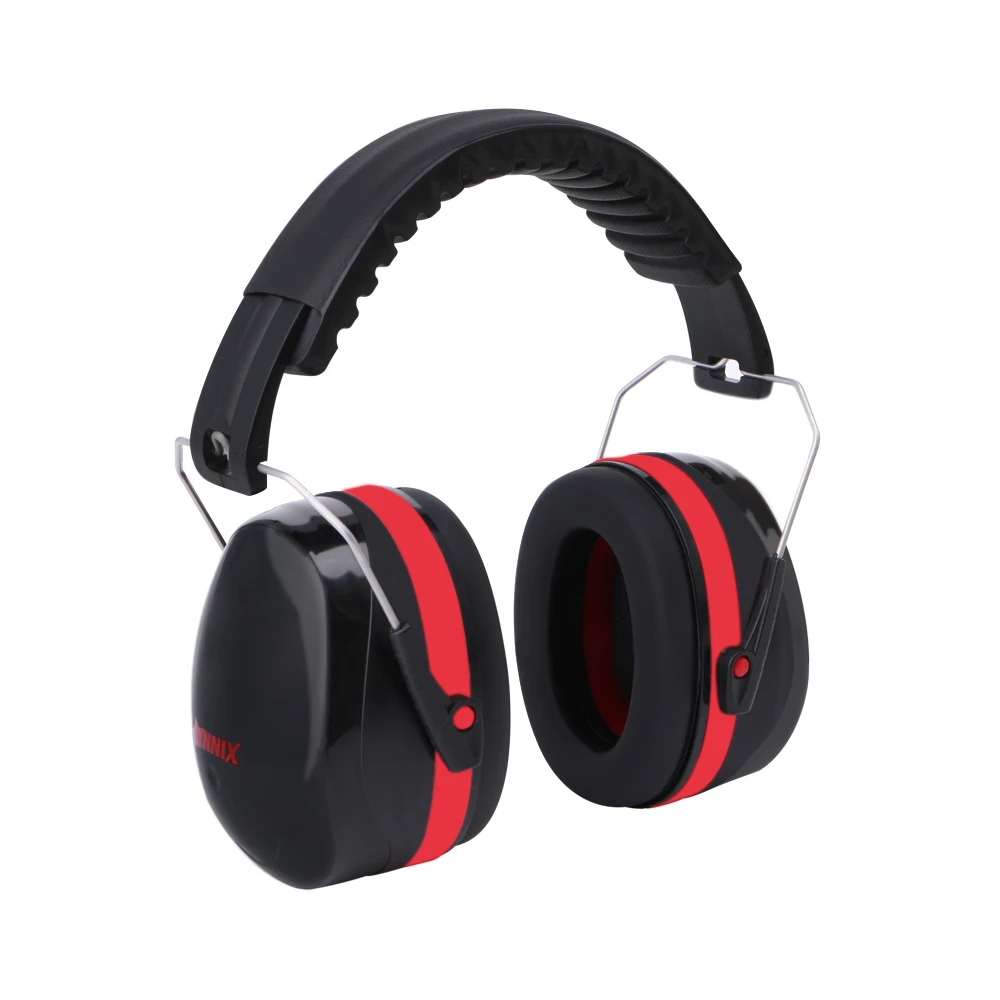 Black Red Шумоподавление складное оголовье наушники безопасность слуха удобные наушники звукоизоляция - Цвет: Black Red