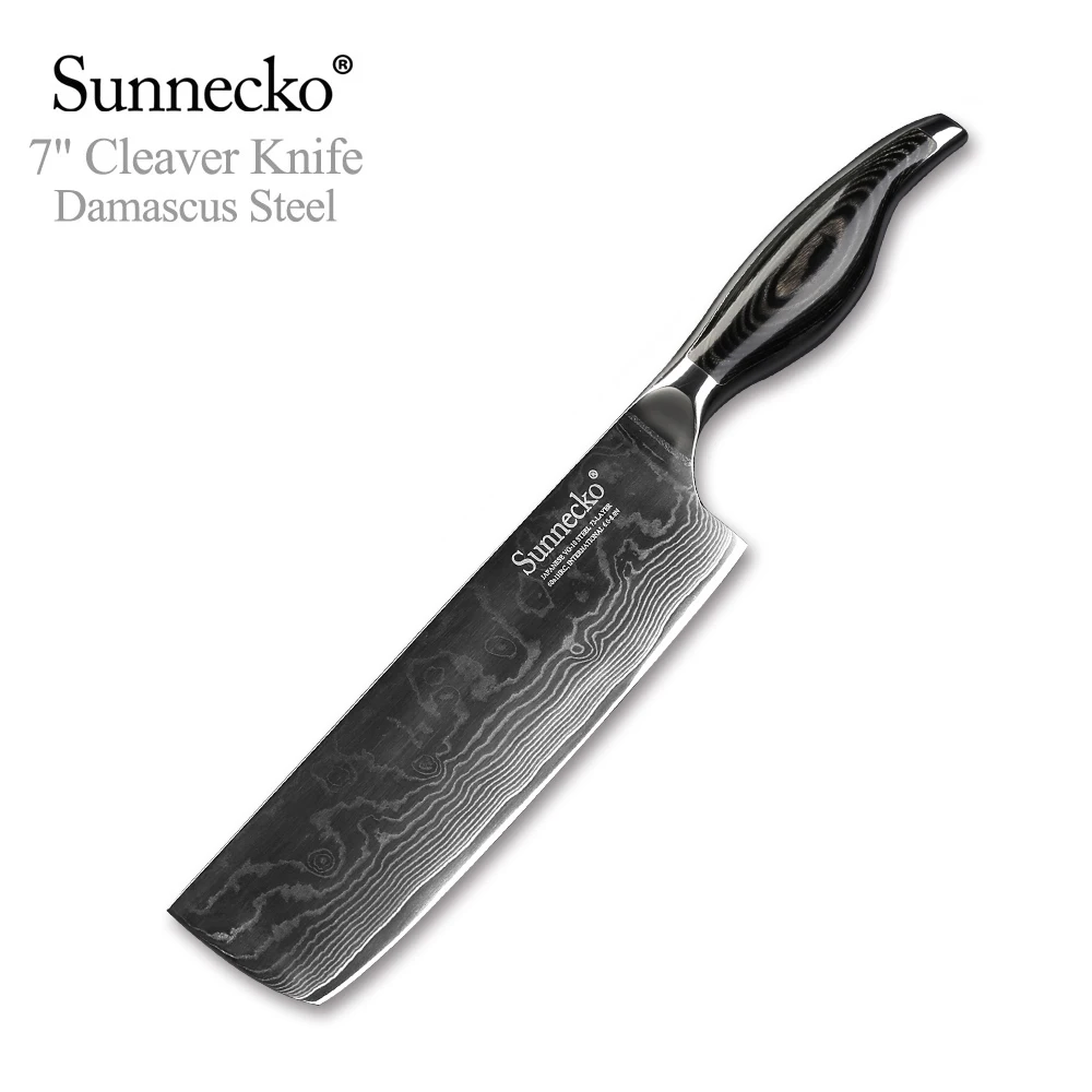 Набор ножей из дамасской стали Sunnecko подарок шеф повару Мясницкий резак хлеб