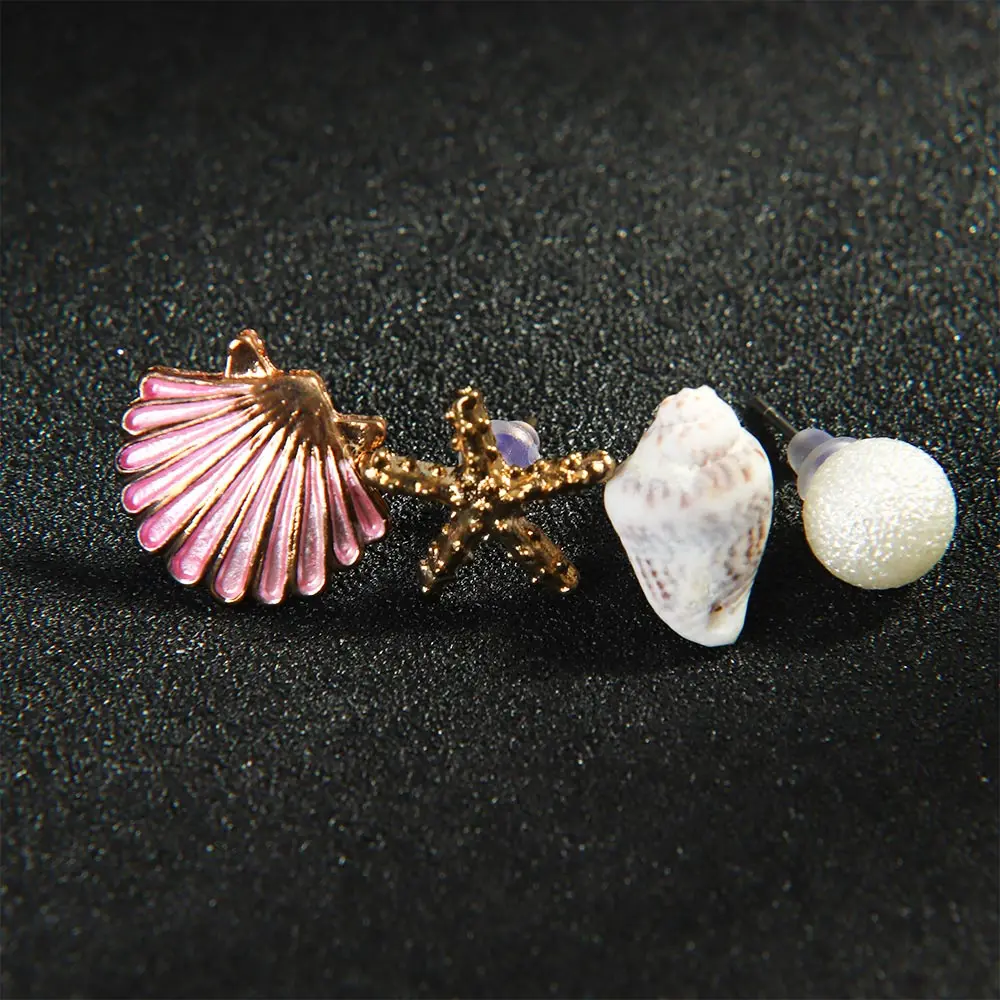 Винтажные серьги в виде ракушек с искусственным жемчугом морских звезд новинка