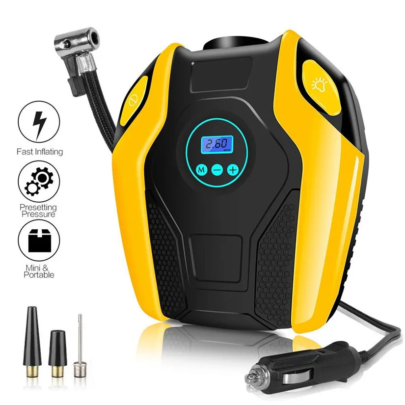 WUPP Portable Car Auto Electric Air Compressor Tire Inflator Pump with 3m Long Extended Power Cord Cigarette Lighter Plug J | Автомобили и