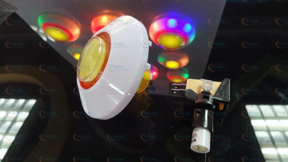 Good Quality Colorful Light Ring LED Illuminated edge led automatic color change button with microswitch for Arcade game cabinet