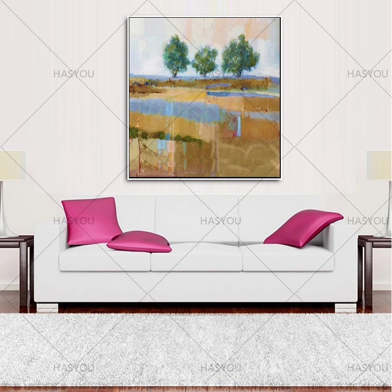 Лесная Весенняя фотография искусство на стене ручная роспись маслом холсте |