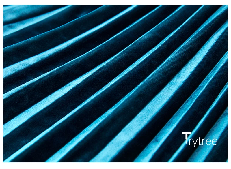 Trytree летняя Осенняя плиссированная юбка женская винтажная юбка с высокой талией бархатная Вельветовая длинная юбка модная металлическая юбка женская