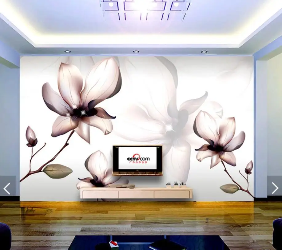 

Abstract Magnolia Flower Wallpaper Mural Canvas Papiers Peint 3D Custom Photo Murals Wall Papers Wall Painting Home Decoration
