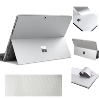 silver laptop sticker for microsoft new surface pro anti scratch bubble free removable decals with us clear tpu keyboard skin