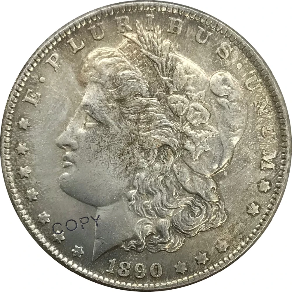 

O 1890 США Morgan 1 1 доллар Мельхиор Посеребренная копия монеты