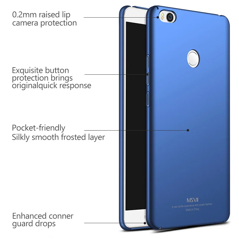 Msvii Чехлы для Xiaomi mi Max 3 Бампер Тонкий полная защита ПК Жесткий противоударный
