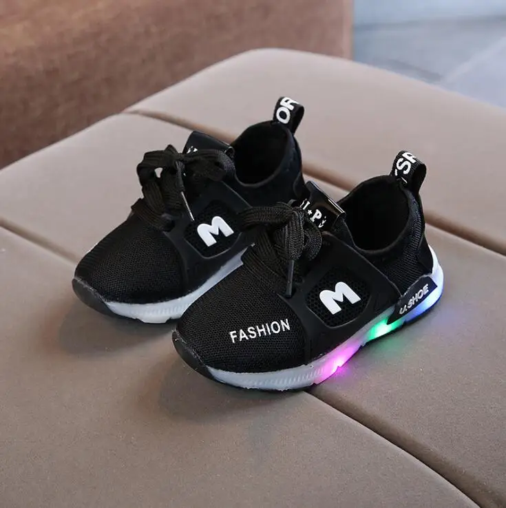 New Children Luminous Shoes Boys Girls Sport Running Baby Flashing Lights Fashion Sneakers Toddler Little Kid LED | Детская одежда и