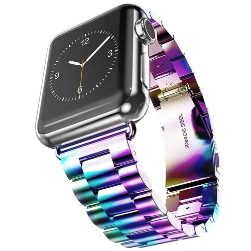 Ремешок для Apple watch Band 4 5 correa iwatch 42 мм 38 мм 3 2 44 мм 40 мм браслет из нержавеющей стали pulseira Apple watch 4 аксессуары - Цвет ремешка: Seven colors