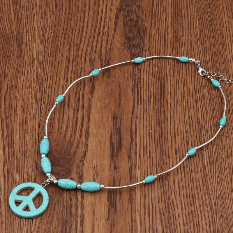 Ltumbe Boho Натуральный Камень Бисер винтажные подвески для ожерелий знак мира ожерелья для Для женщин шарма ювелирных изделий Новое поступление в форме сотуара