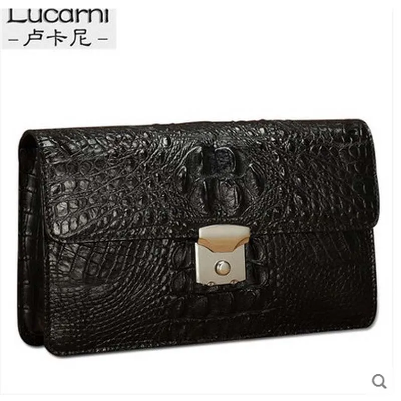 

lukani crocodile Men's clutch bag combination lock Manual capacity Grab men bag men's purse
