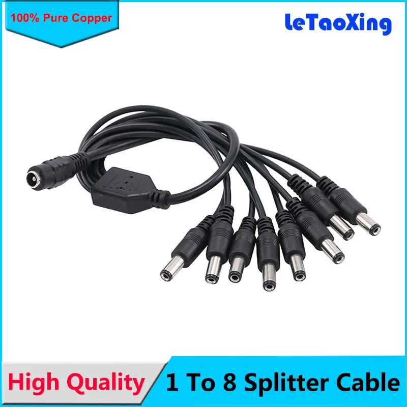 8-полосный Кабель-адаптер с разъемом питания постоянного тока 1 гнездовой-8