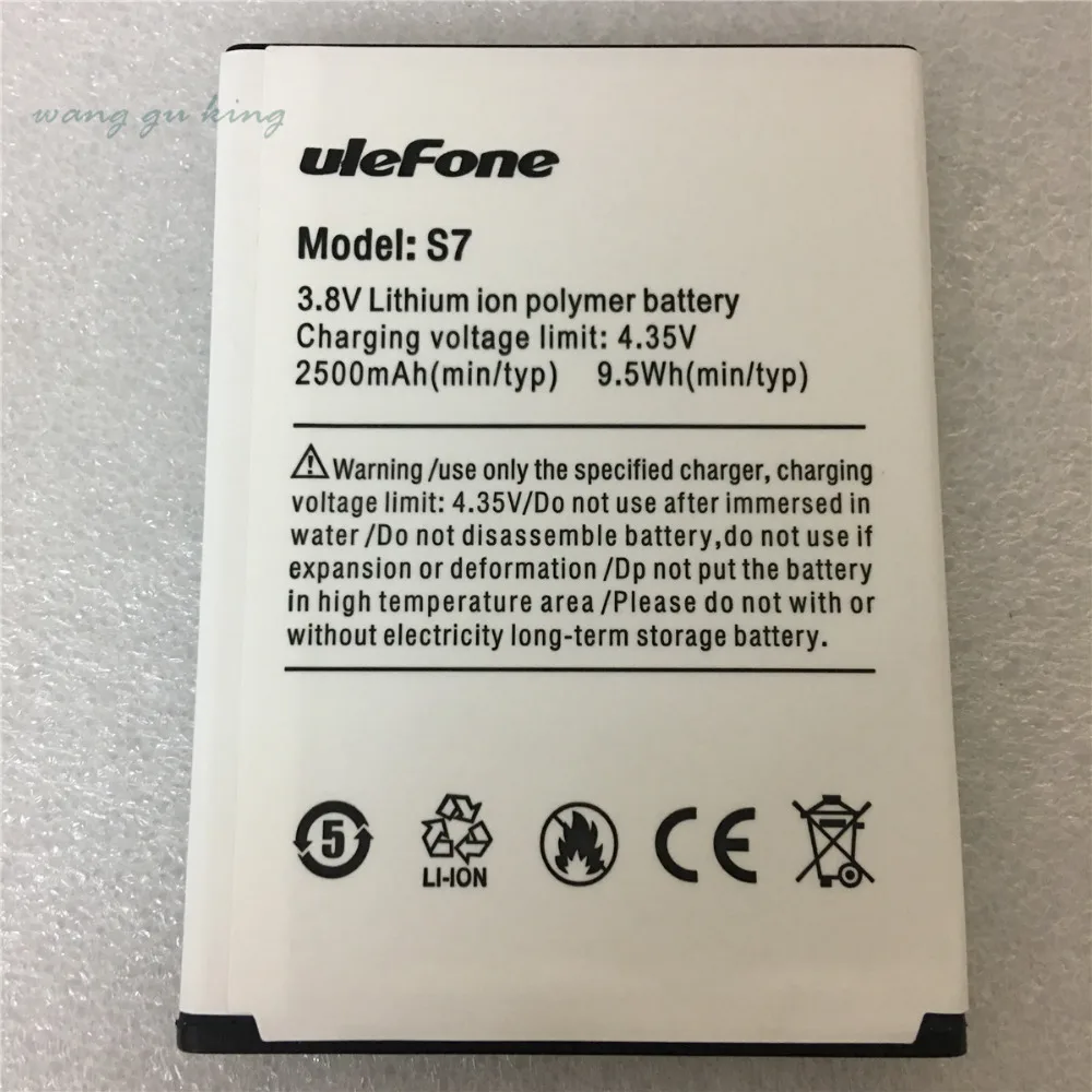 Мобильный телефон аккумулятор Ulefone S7 2500 мАч Оригинальная батарея 5 0 дюйма