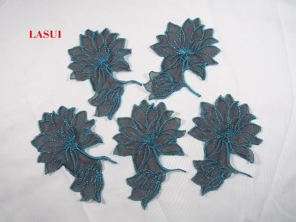 LASUI unique product 10 Pieces =1 bag Exquisite Blue Embroidered mesh lace applique patch sew -on 0230 | Дом и сад