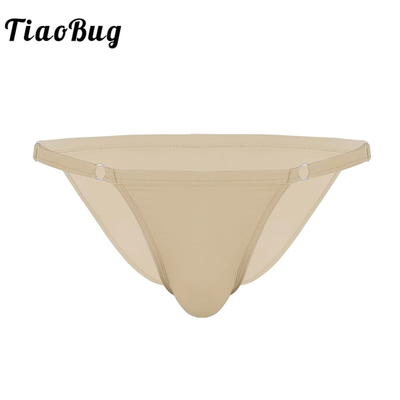 

TiaoBug Men Lingerie Adjustable Waistband Soft Solid Color Low Rise Bikini Tanga Briefs Jockstrap Sexy Male Gay Pouch Underwear