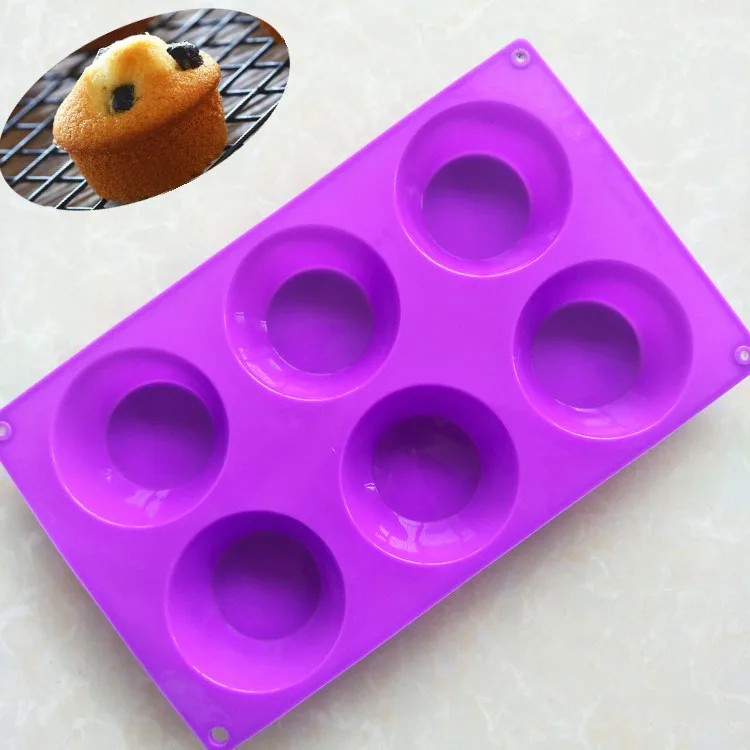 Круглые силиконовые формы для выпечки торта маффинов и капкейков с 6 отверстиями
