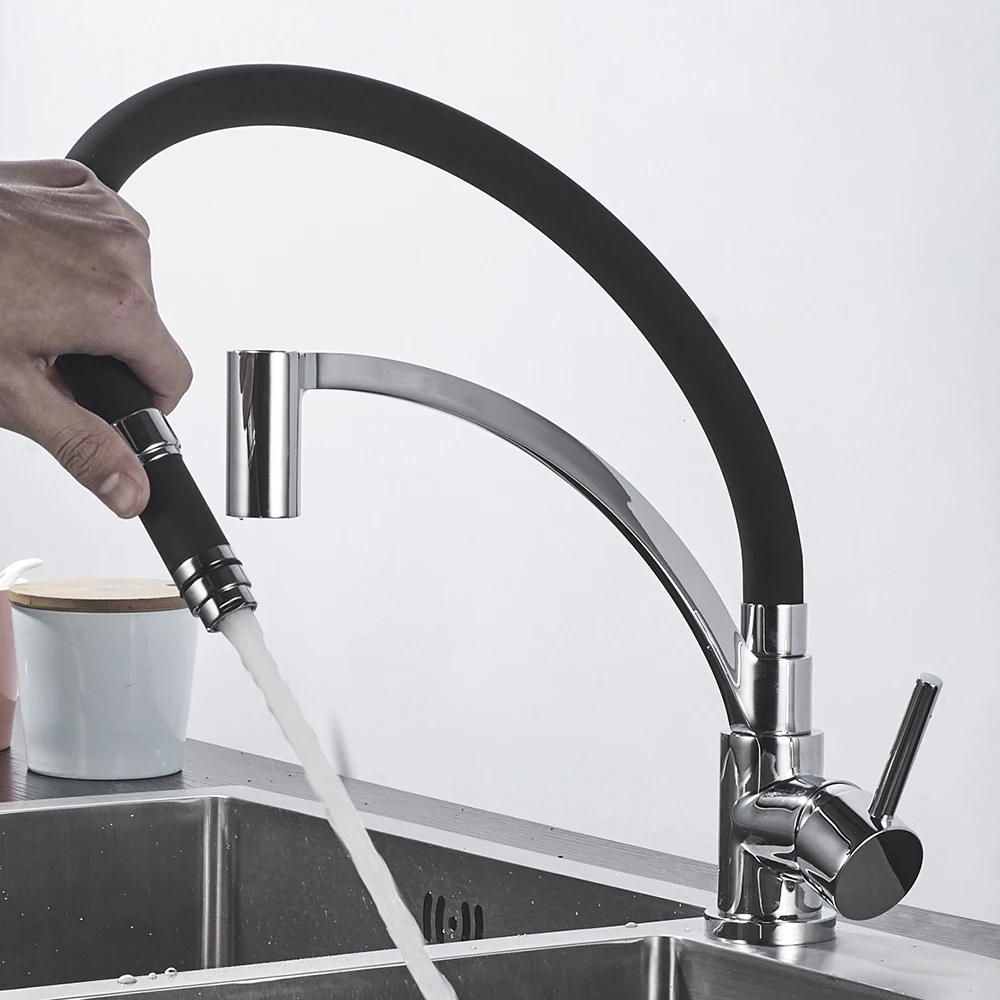 Смесители для кухни с резиновым дизайном хромированный смеситель кран одной