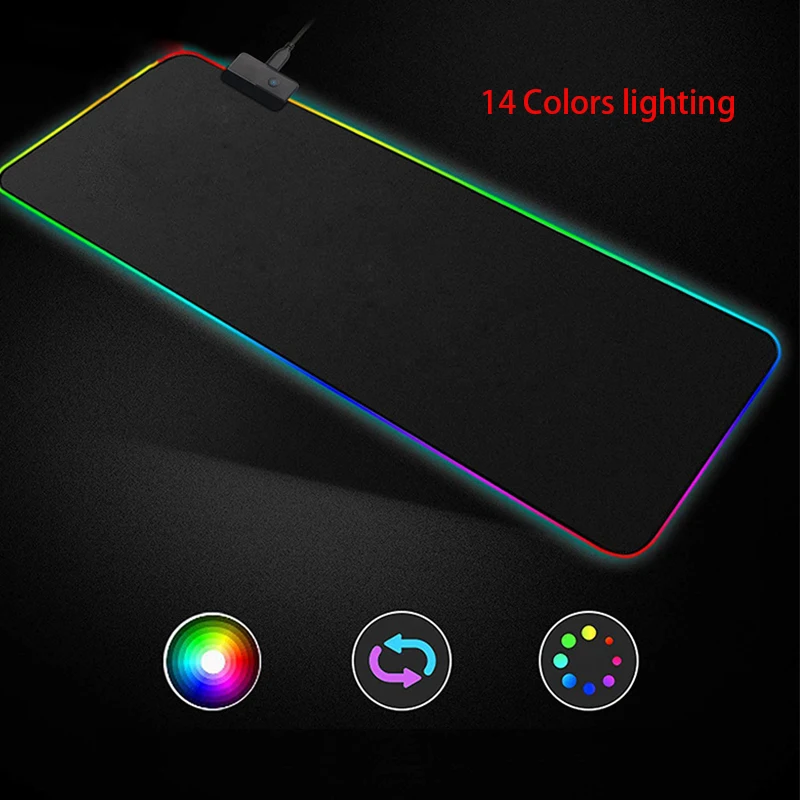 XL супер большой RGB игровой коврик для мыши 14 цветов светодиодный 1 8 м USB кабельная