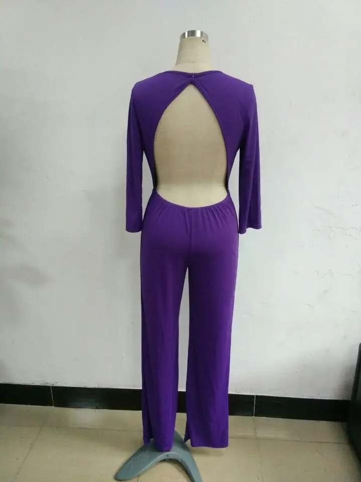 

Sexy Women Rompers Round neck 3/4 Sleeve Slim Bandage jumpsuits Summer New Female Street Solid color Casual jumpsuit Trousers