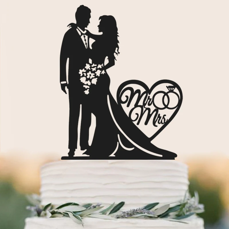 Свадебный торт Топпер невесты жениха Mr &amp Mrs Свадебные украшения акриловые