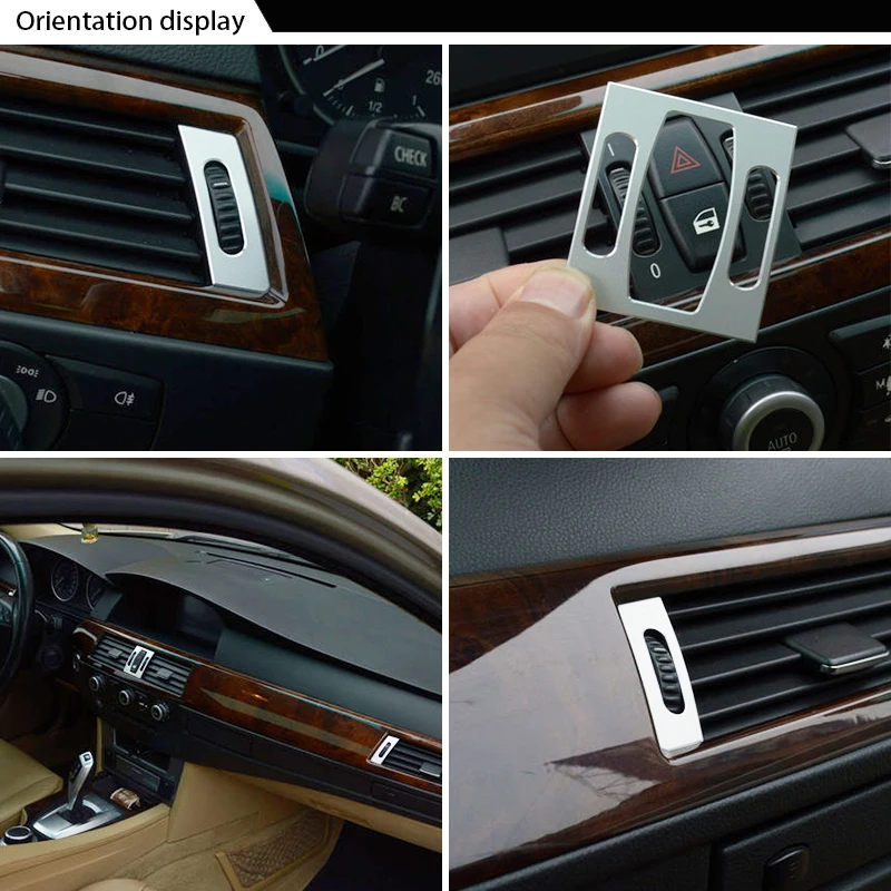 Aluminum Alloy Stickers For BMW 5 Series E60 E61 M Sports Center Console Dashboard Air Vent Outlet Frame Covers Accessories | Автомобили и