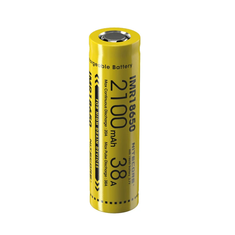 2 шт NITECORE IMR 18650 литий-ионная батарея 2100mAh 38A 3,7 v