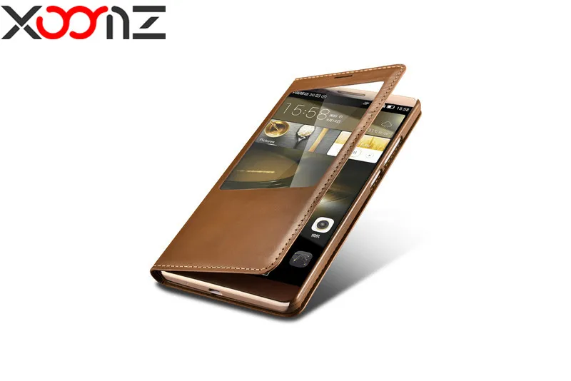 Роскошный вид Windows натуральная кожа чехол флип для Huawei Mate 7/Mate 8 телефона xoomz бренд