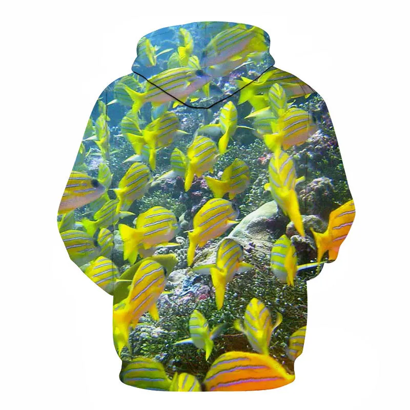 С изображением рыбы толстовка унисекс толстовки пуловер для мальчиков модные