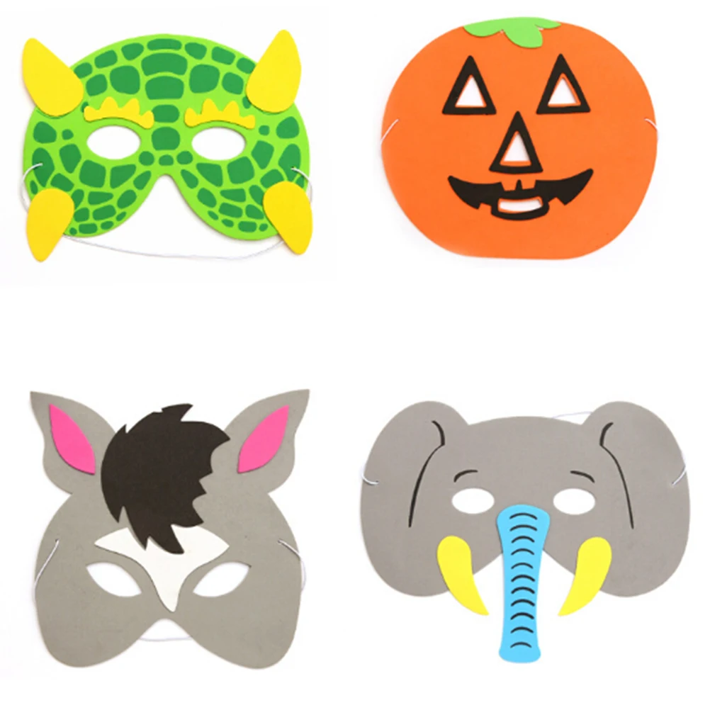 

1PCS Kids Gag Toy Gift Mask Children EVA Foam Animal Masks Kindergarten Stage Performance Mask Toy Christmas Party Kids Random