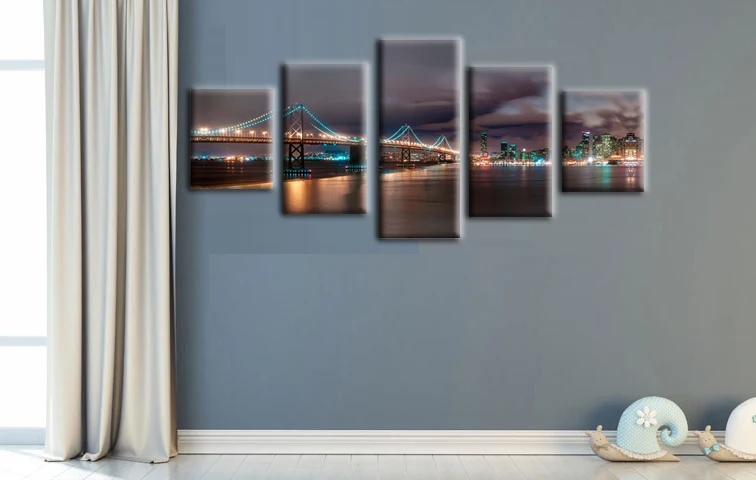 5 шт. настенные картины с изображением Нью-Йорка Бруклинского моста | Дом и сад
