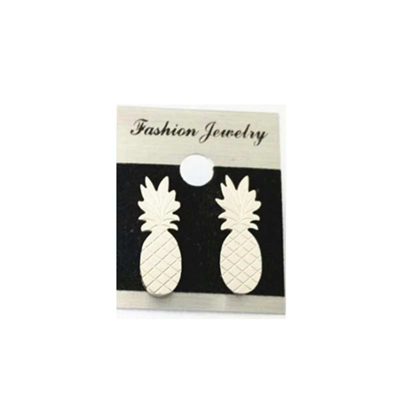Модные серьги гвоздики в виде тропических фруктов с желтым ананасом для женщин и