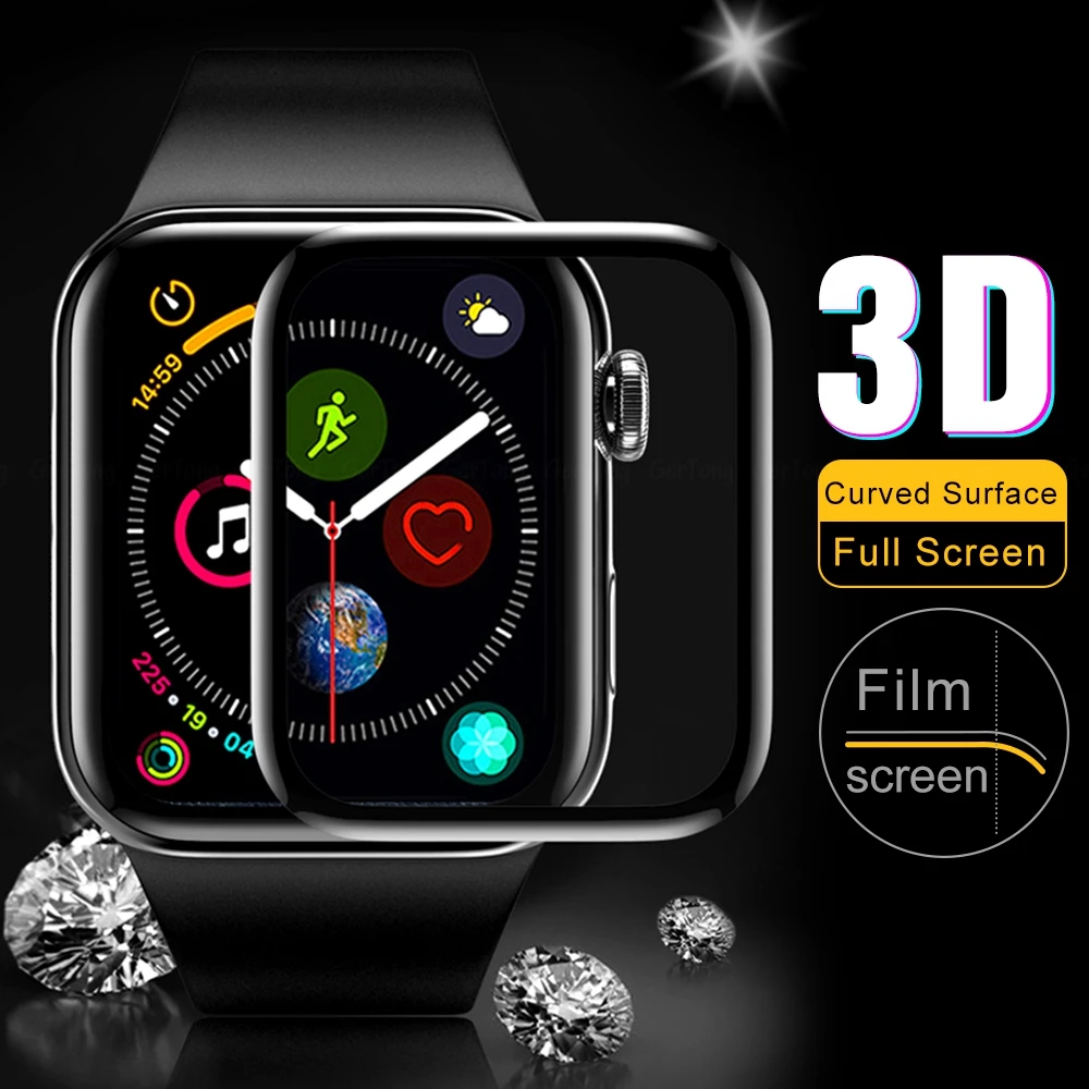 Защитное стекло для Apple Watch изогнутое закаленное 3D с полным покрытием 42 мм 38 серия