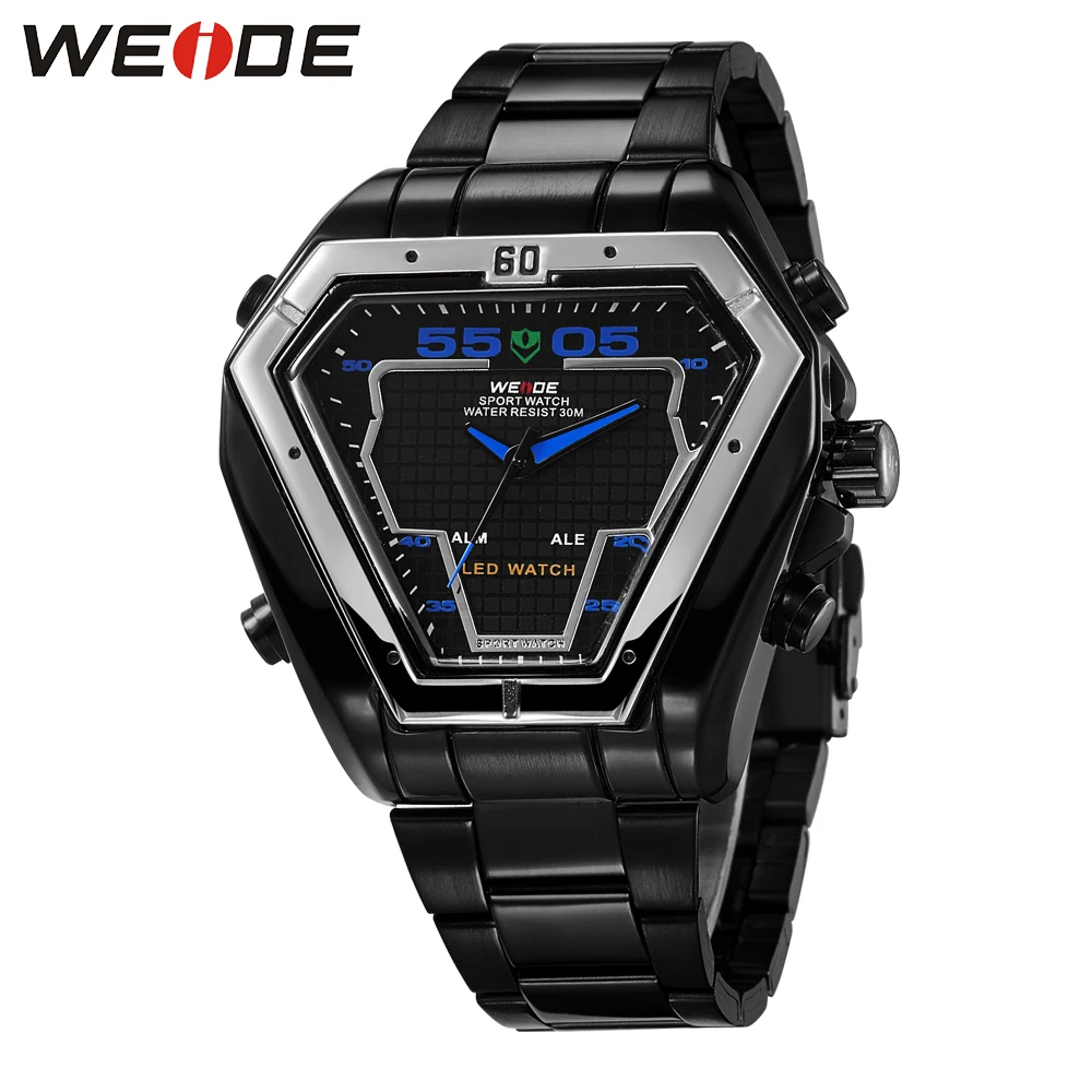 WEIDE Diver бизнес цифровые часы будильник синий роскошные Relogio Masculino Повседневная