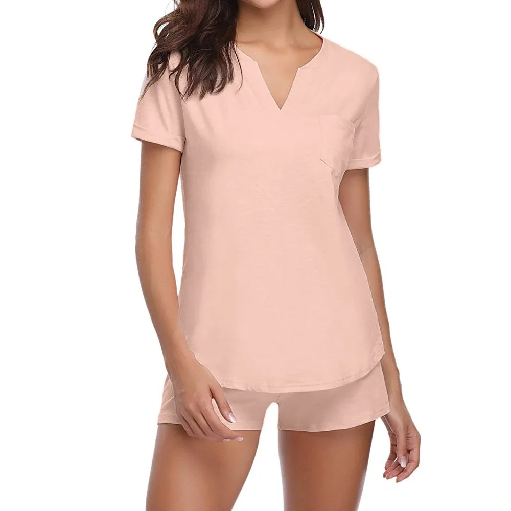 Женский пижамный комплект мягкая и удобная Пижама с короткими рукавами пижамные