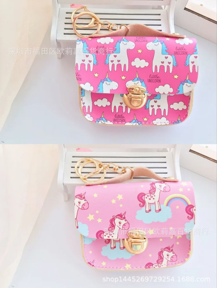unicorn random Милый мультяшный Даффи медведь стеллалу hello kitty My Melody Cinnamoroll пудинг собака маленькая двойная звезда ЦУМ Портмоне Сумочка для ключей, карточек - Color: unicorn random