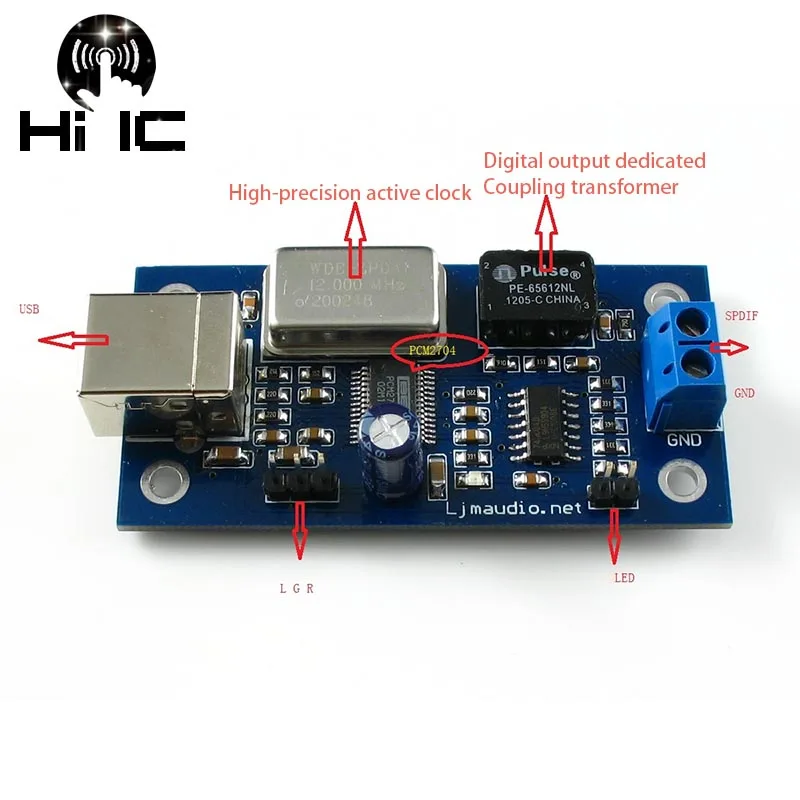 HIFI USB звуковая карта DAC аудио USB к SPDIF PCM2704 цифровой аналоговый SPDIF выход аудио конвертер DAC декодер PRO конвертер