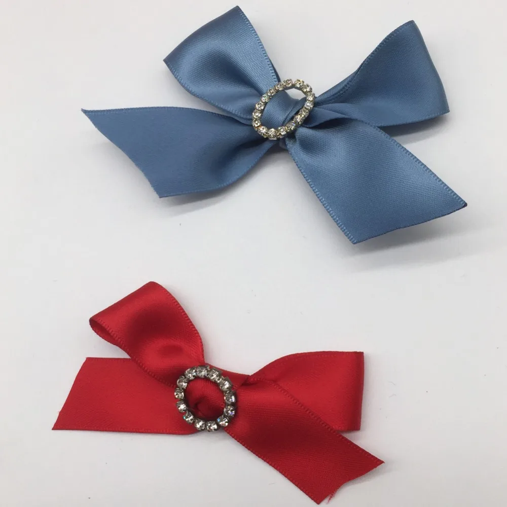 10 шт. атласная лента бант с пряжкой свадебное украшение на Пригласительные