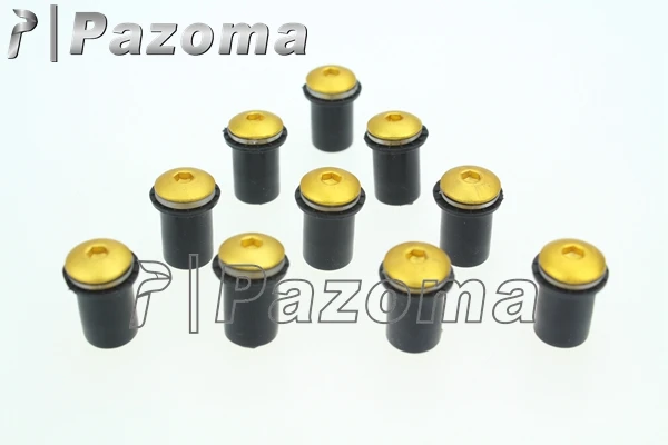 10 шт. 5 мм золотистый обтекатель винтов для ветрового экрана Комплект болтов