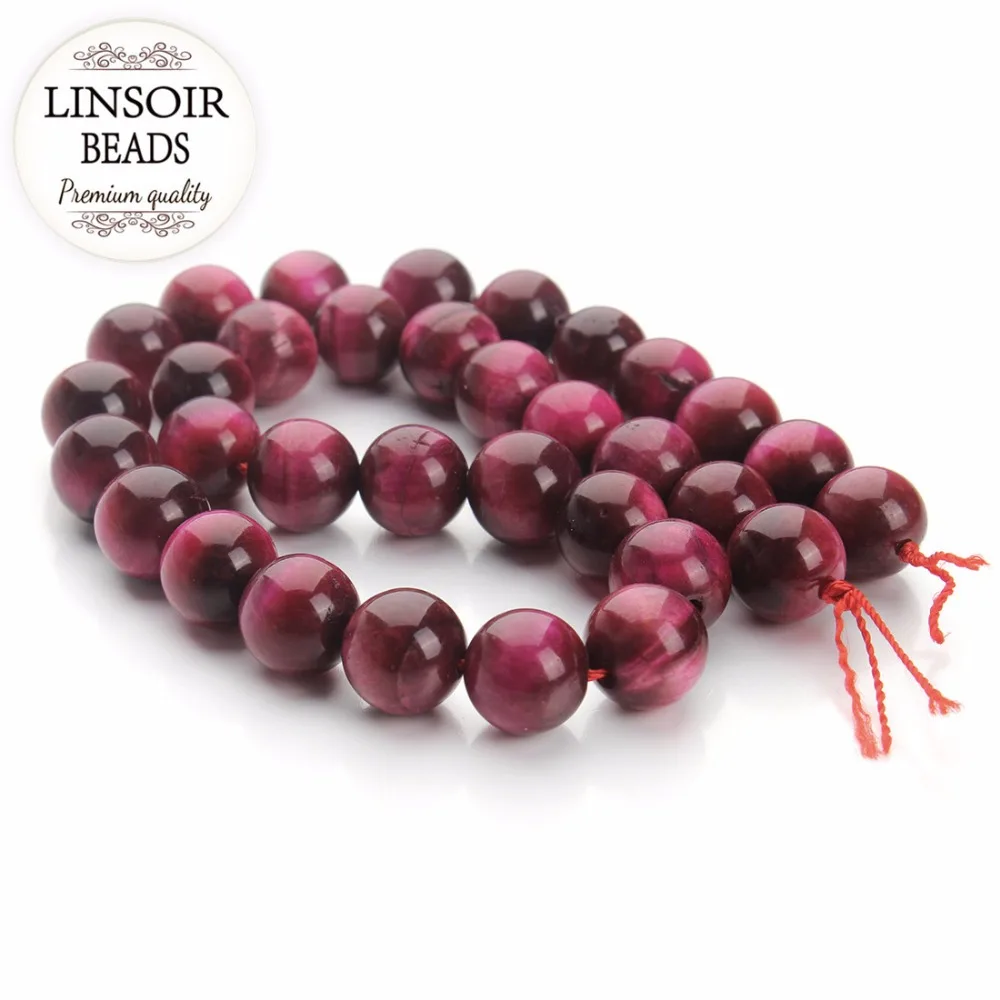 

LINSOIR Purple Natural Stone Tiger Eyes 4mm 6mm 8mm 10mm 12mm 14mm Round Loose Spacer Stone Beads For Jewelry Making 40cm/strand