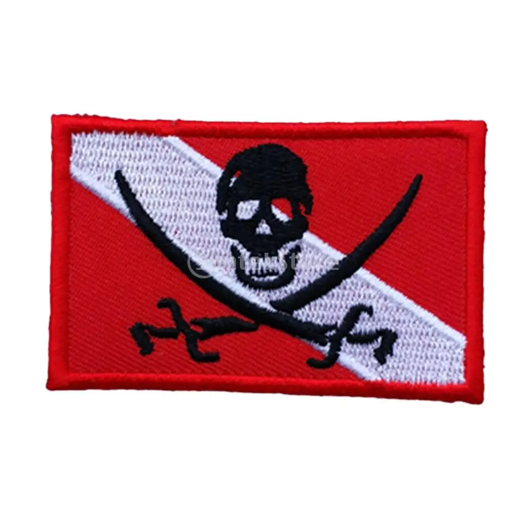 Нашивка С пиратским флагом Diver Down нашивки значок для рюкзака подводного плавания