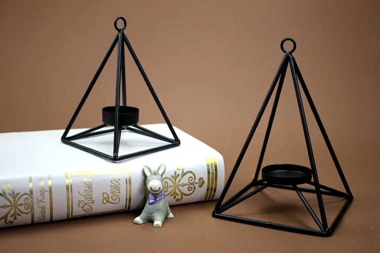 2 шт./компл. Черный Подсвечник Висит бриллиантами Чай светильник подсвечник для