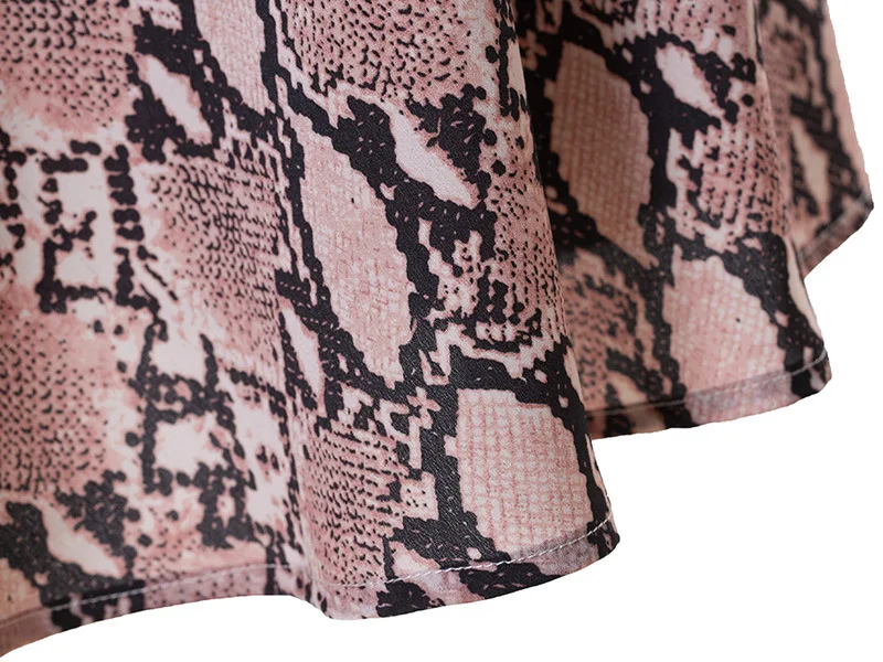 Женская винтажная Юбка-миди со змеиным принтом плиссированная юбка А-силуэта с